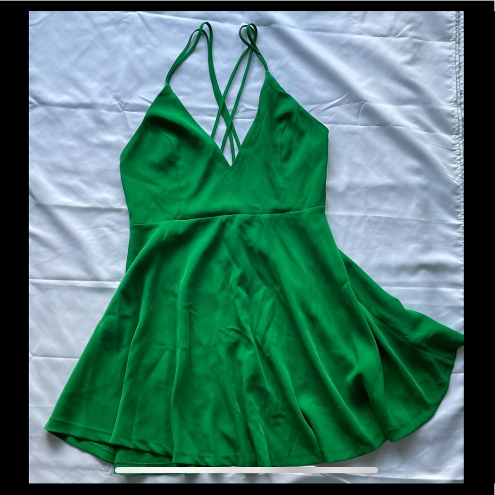 Green Forever21 Backless Dress